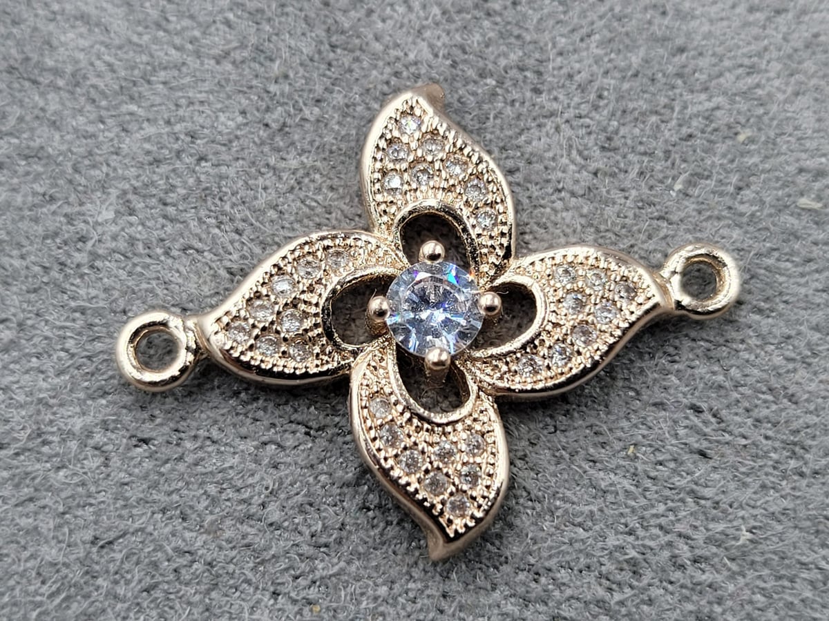 Конектор 26*20 мм колір рожеве золото ( гіпоалергений сплав)