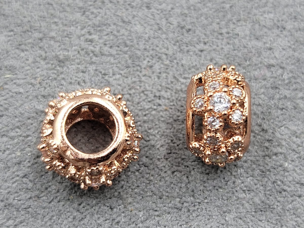 Бусина 10,3*6,4 мм отв. 4,8 мм колір рожеве золото ( гипоаллергеннный сплав)