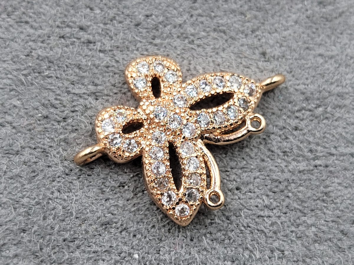 Конектор 12,4*15 мм колір рожеве золото ( гіпоалергений сплав)