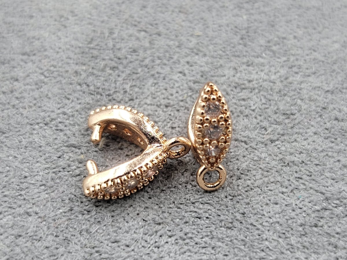 Держатель 3,3*8,2 мм колір рожеве золото (гіпоалергений сплав)