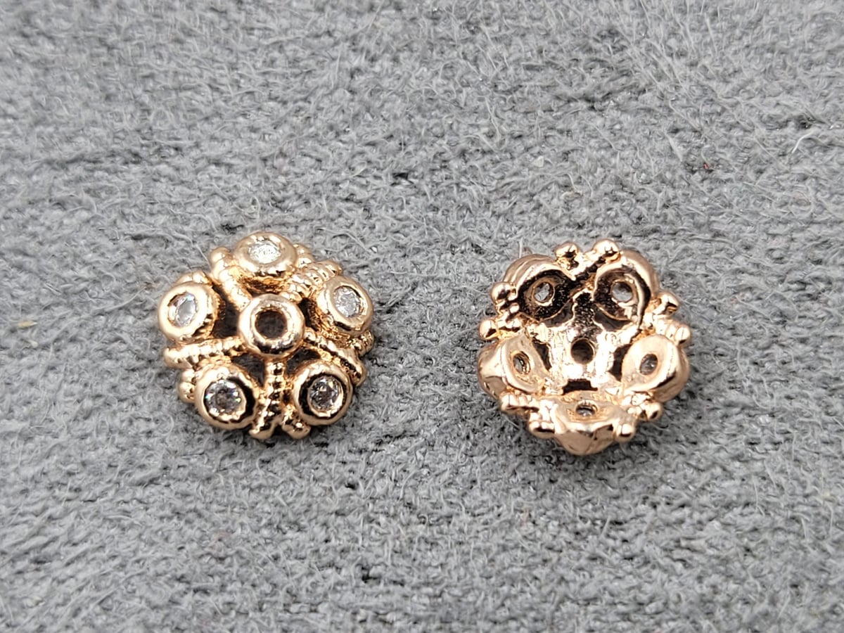 Обіймач 7 мм с фианитами колір рожеве золото (гіпоалергений сплав)