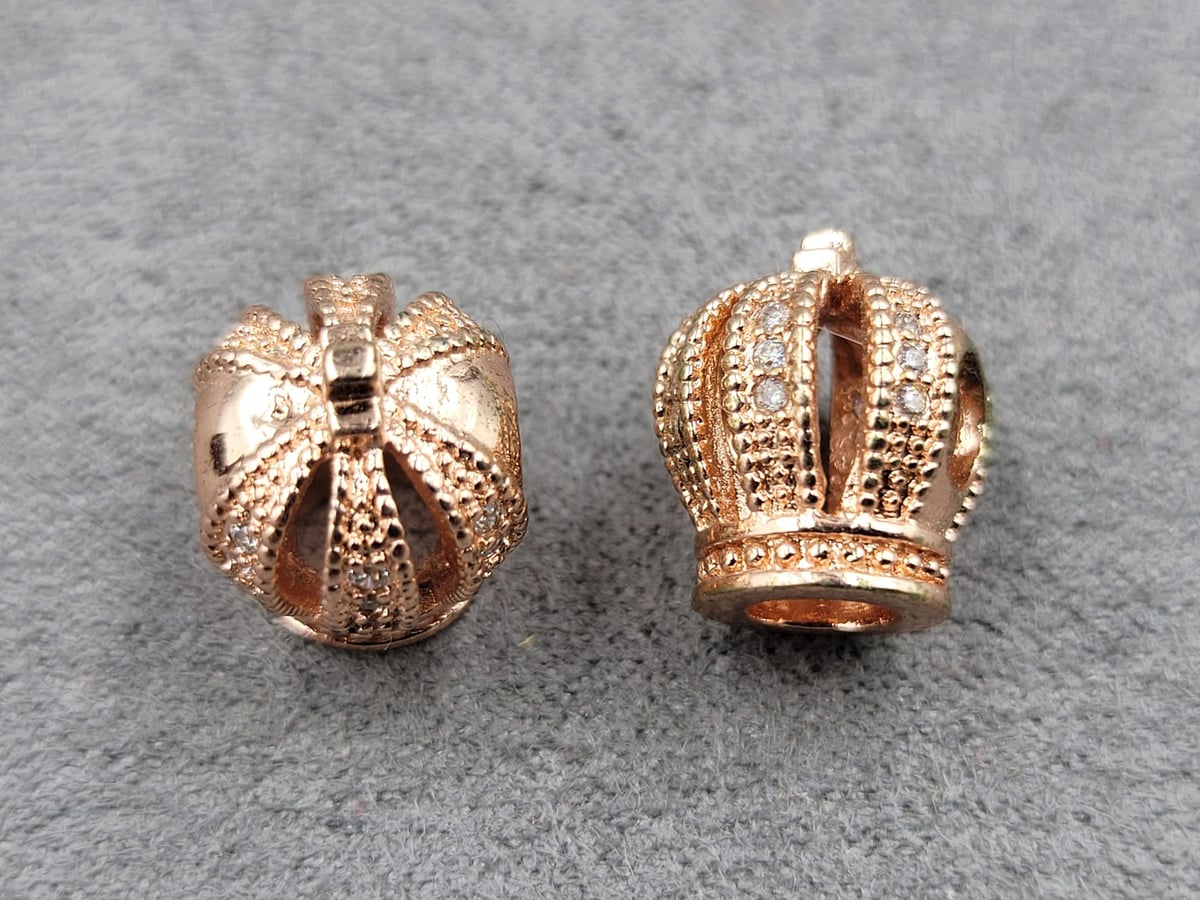 Бусина 12*13 мм отв.4,6 мм колір рожеве золото ( гипоаллергеннный сплав)