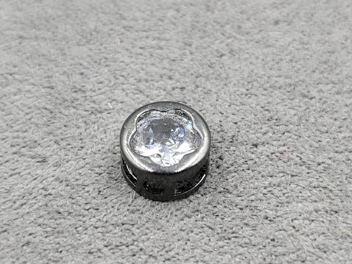 Бусина 7,5 мм колір чорний ( гіпоалергений сплав)