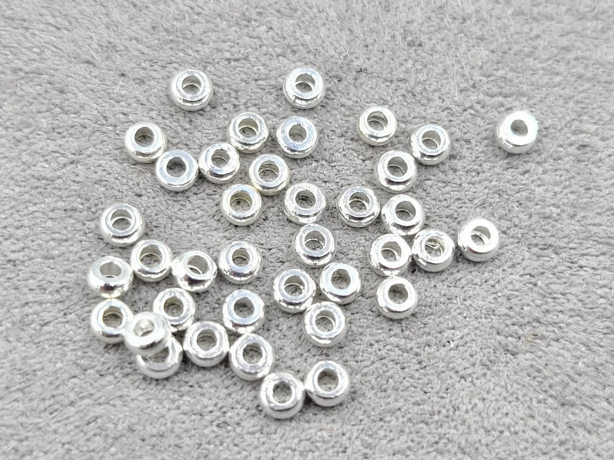 Ронделі 3 мм 50 шт колір срібло (гіпоалергений сплав)