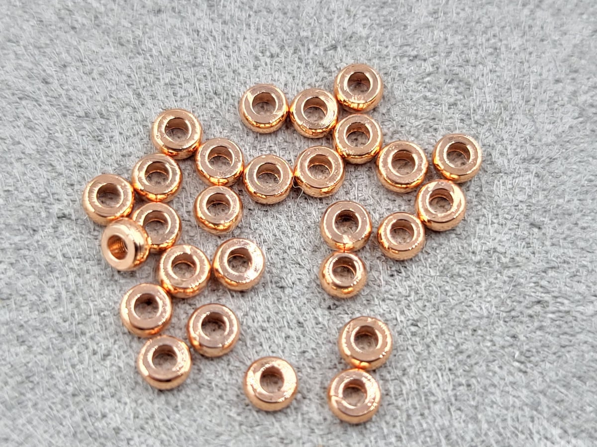 Ронделі 3 мм 50 шт колір рожеве золото (гіпоалергений сплав)