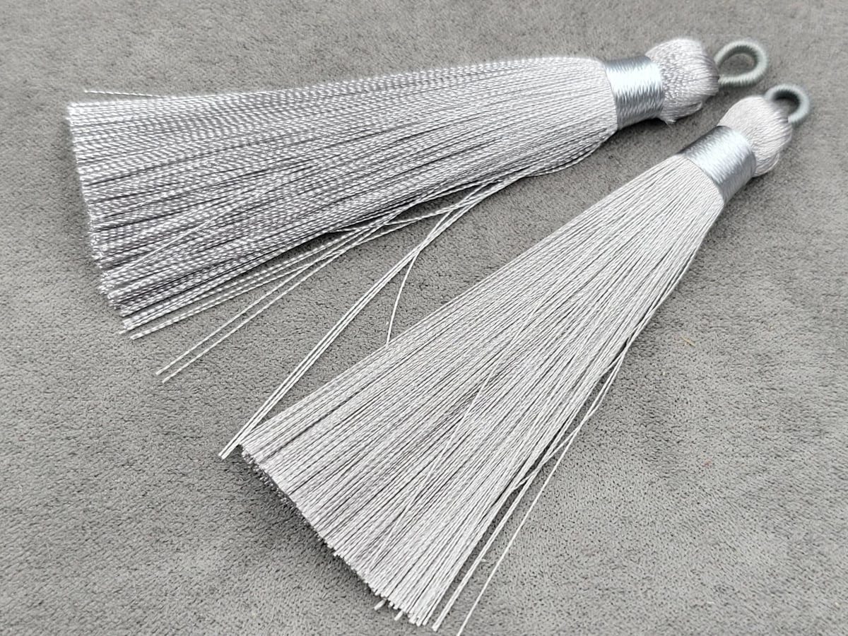 Китиці 8 см 1 пара сірі