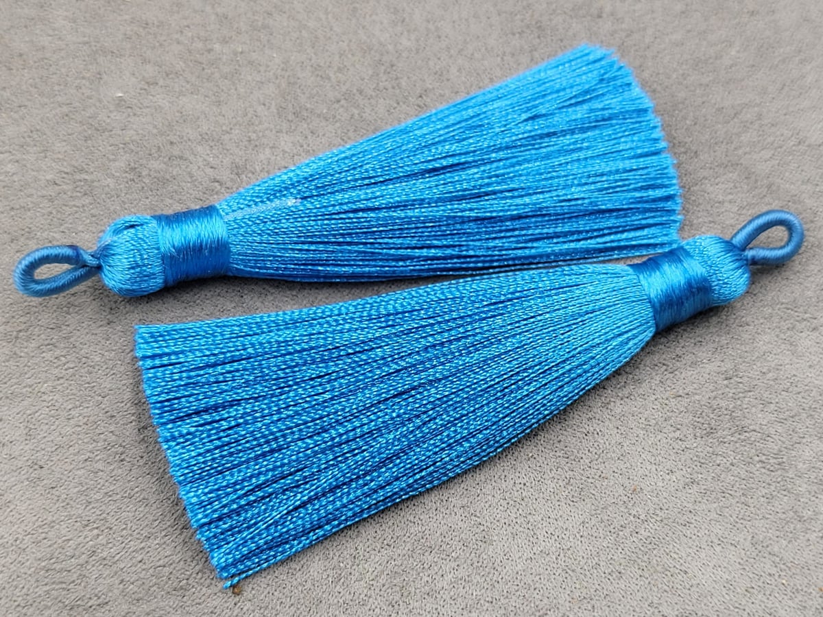 Китиці 8 см 1 пара блакитні