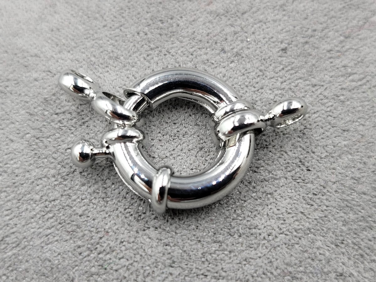 Замок 15 мм колір сталь (гіпоалергенний сплав)