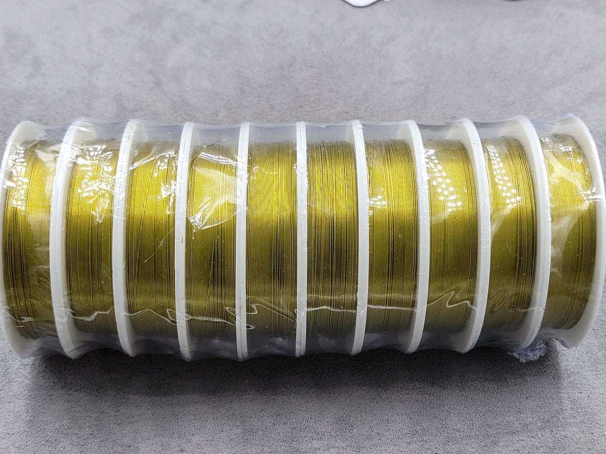 Дріт 0,3 мм 45 метр. 10 шт металічна лимонний