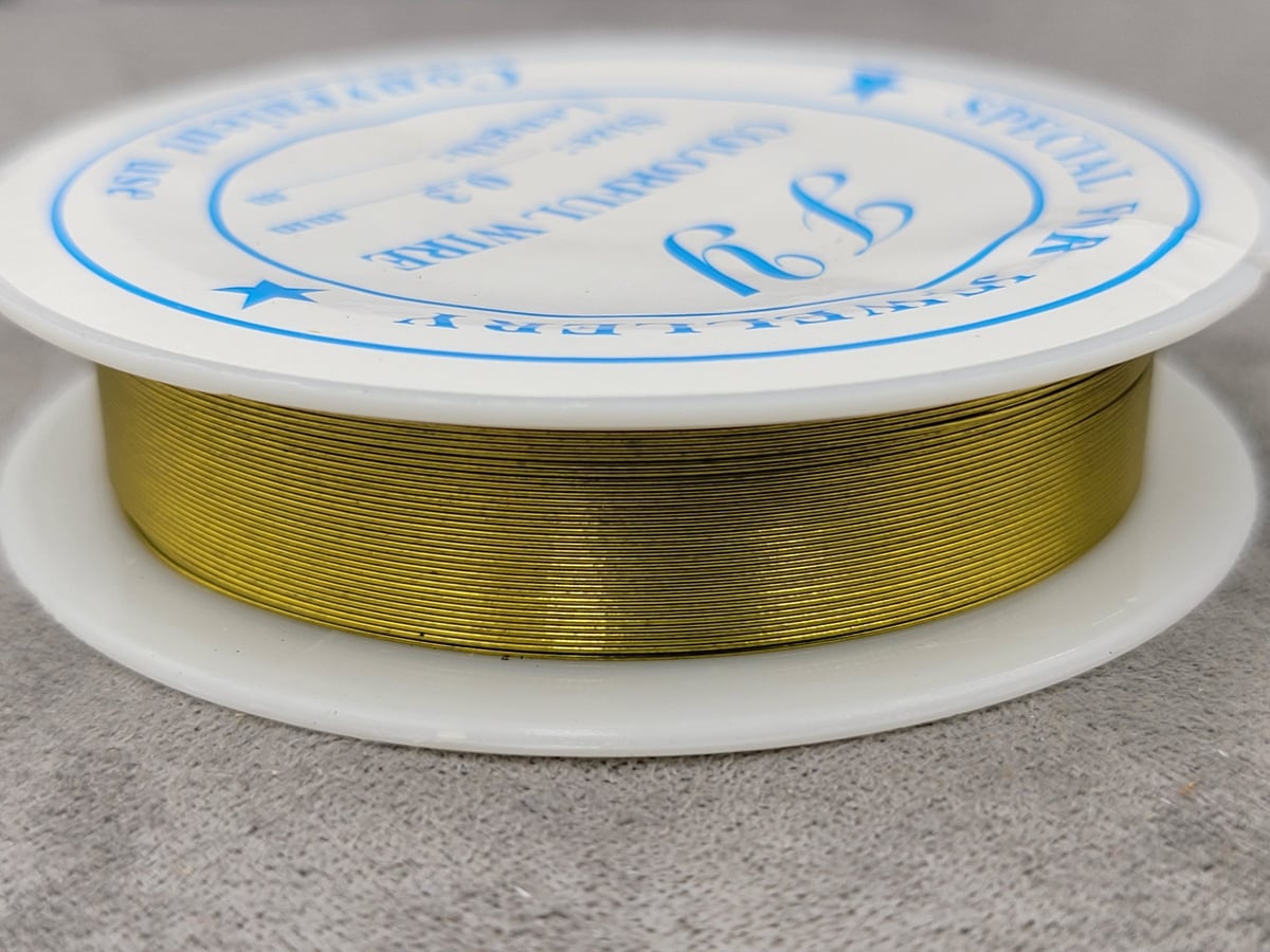 Дріт 0,3 мм 45 метр. 1 шт металічна лимонний