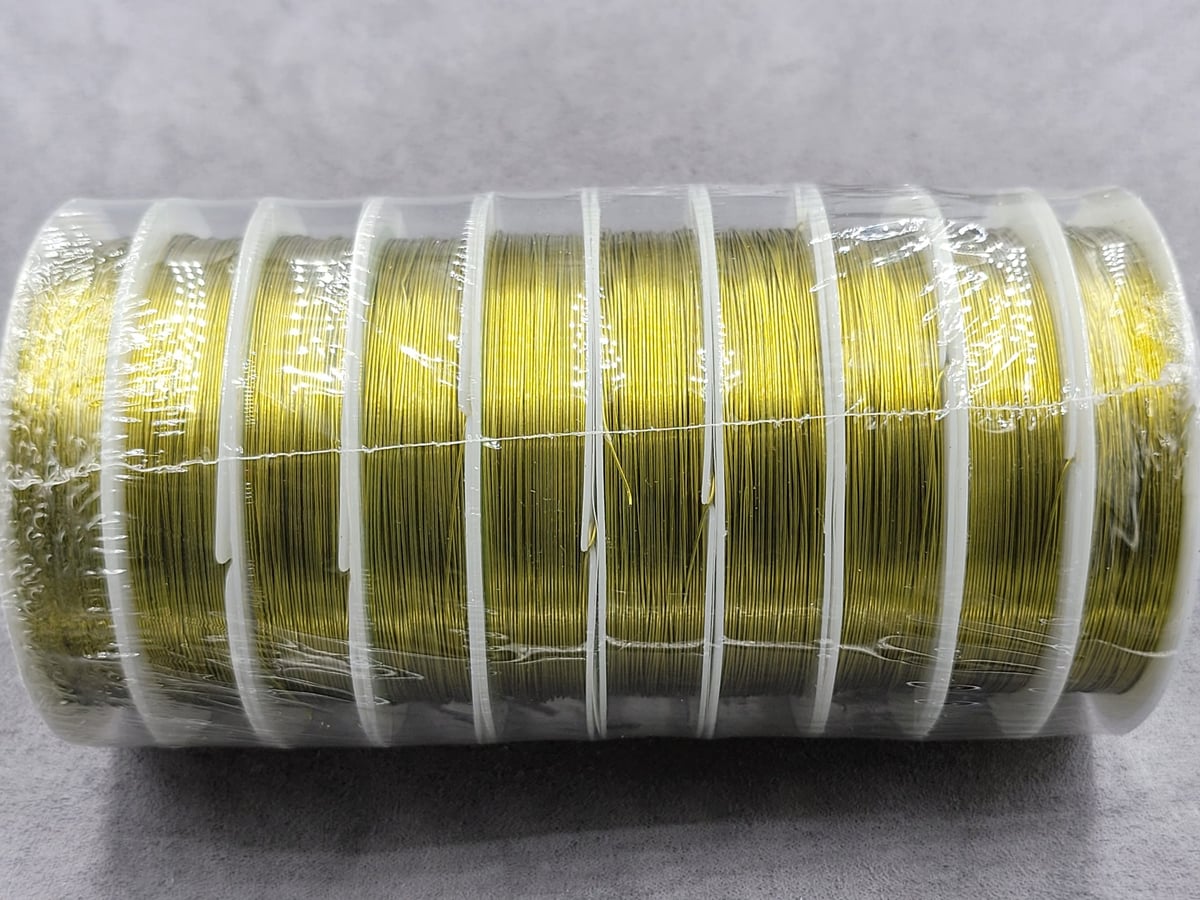 Дріт 0,3 мм 14 метр. 10 шт металічний лимонний