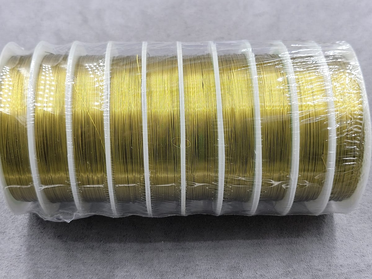 Дріт 0,4 мм 10 метр. 10 шт металічна лимонний