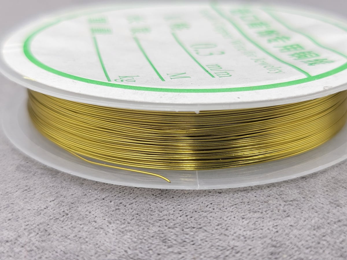 Дріт 0,3 мм 14 метр. 1 шт металічний лимонний