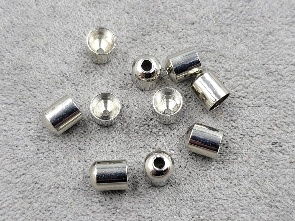 Кінцевик 10 шт 4*5 мм отв. 3 мм колір сталь (гіпоалергений сплав)