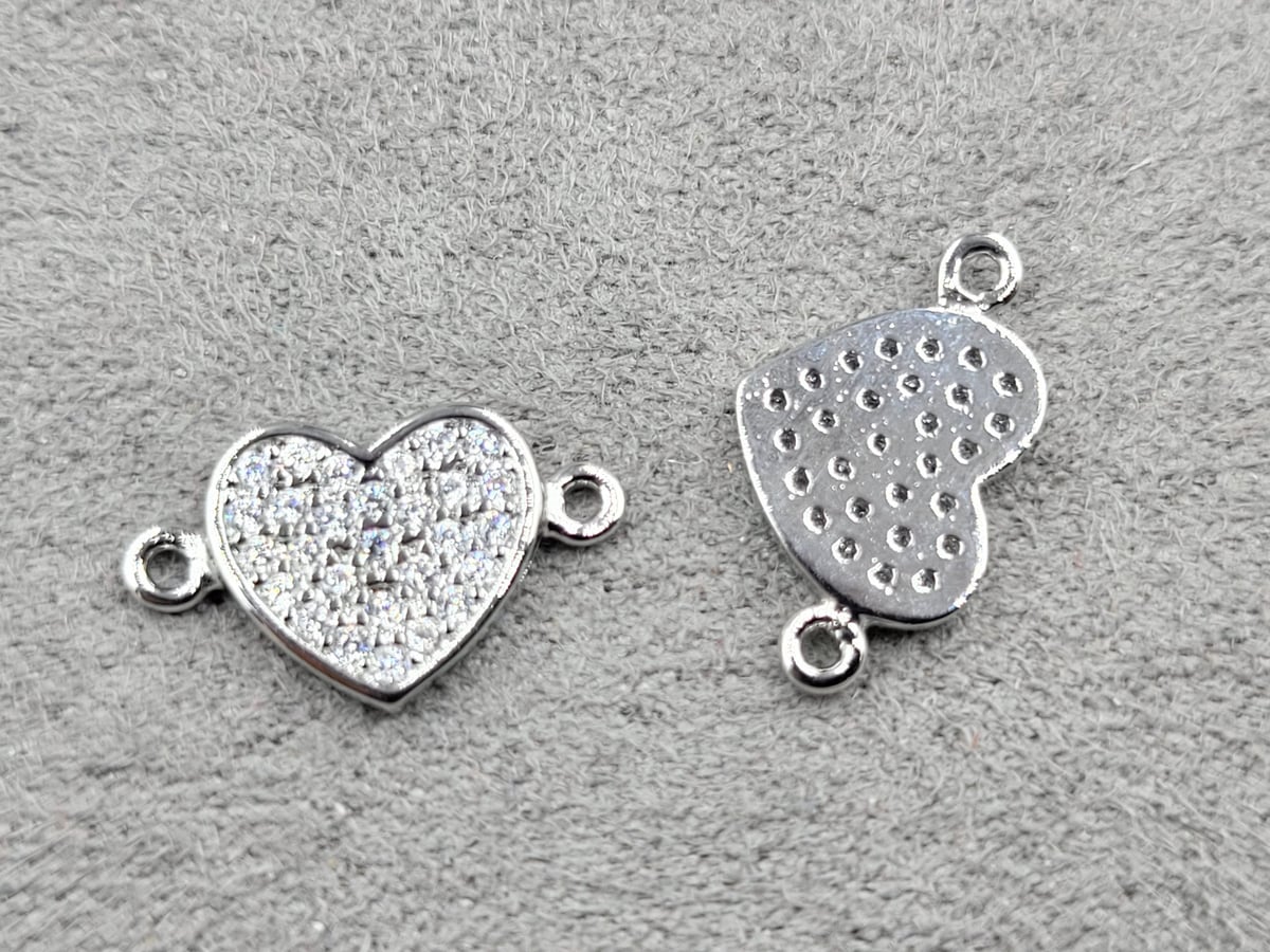 Конектор 9*15,5 мм родій (гипоалергений сплав)