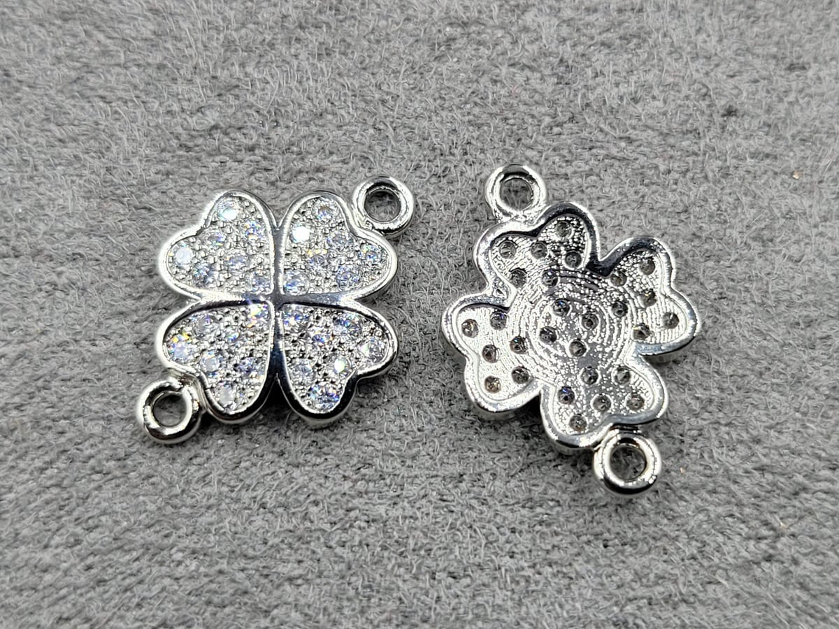 Конектор 12*18 мм родій (гипоалергений сплав)