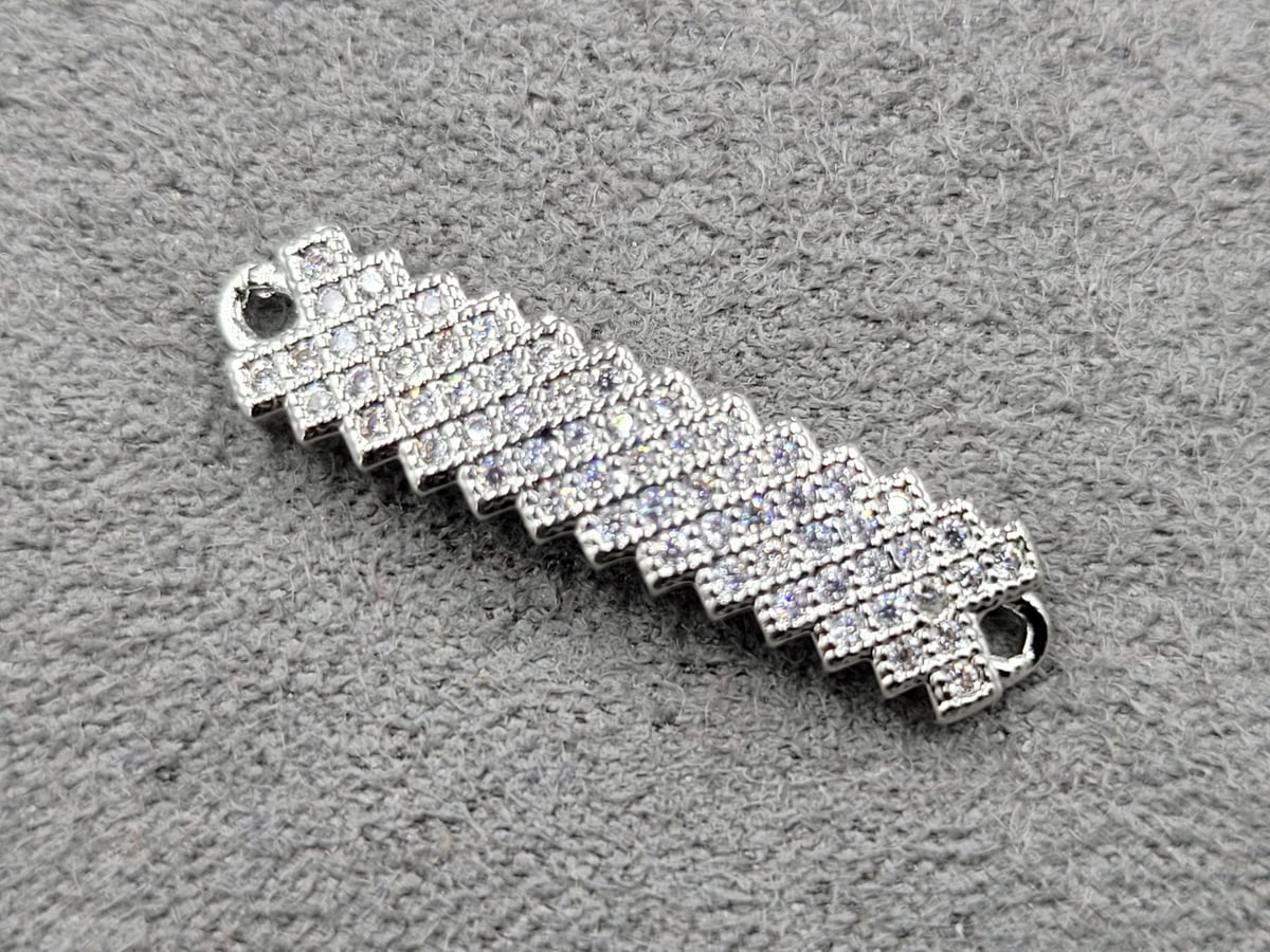 Конектор 6*25 мм родій (гипоалергений сплав)