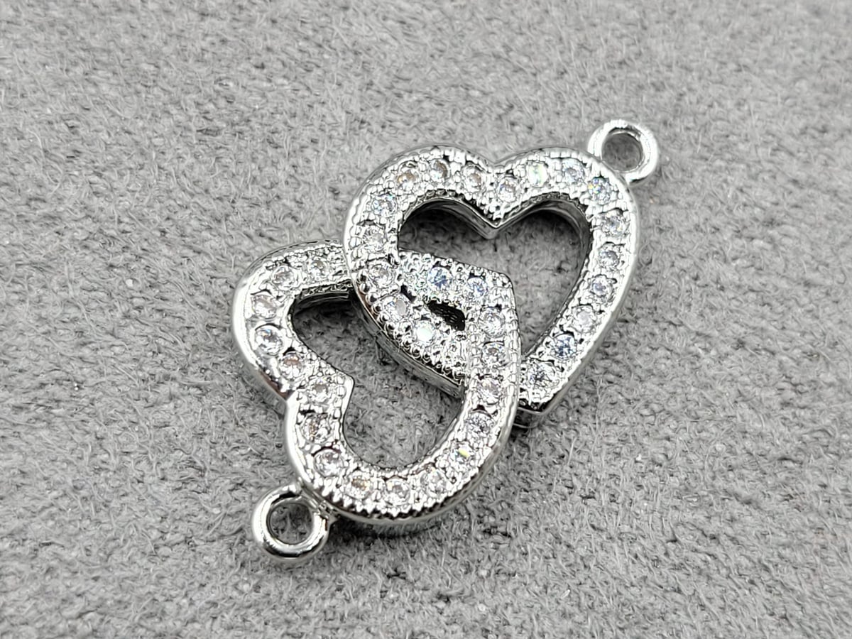 Конектор 12*23 мм родій (гипоалергений сплав)