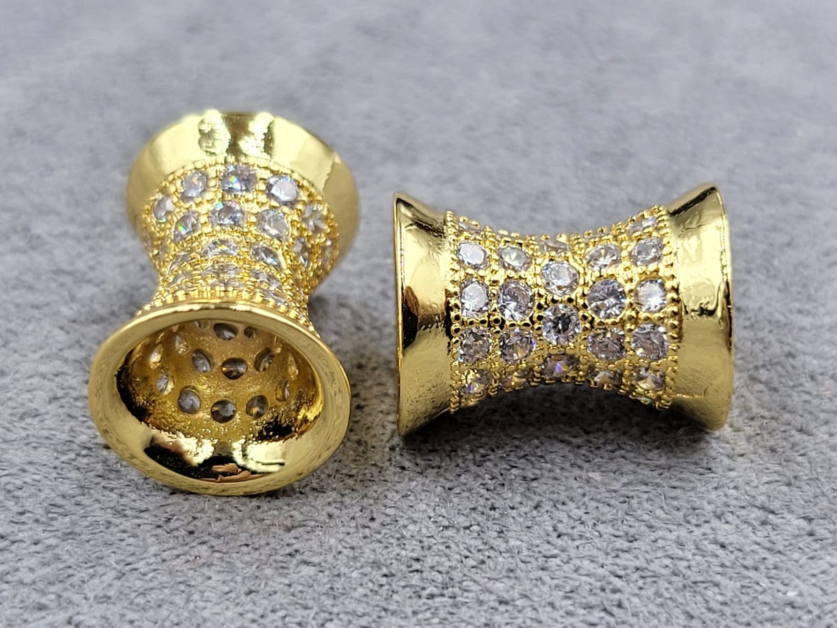 Бусина 10*14 мм мм колір лимоне золото (гіпоалергений сплав)