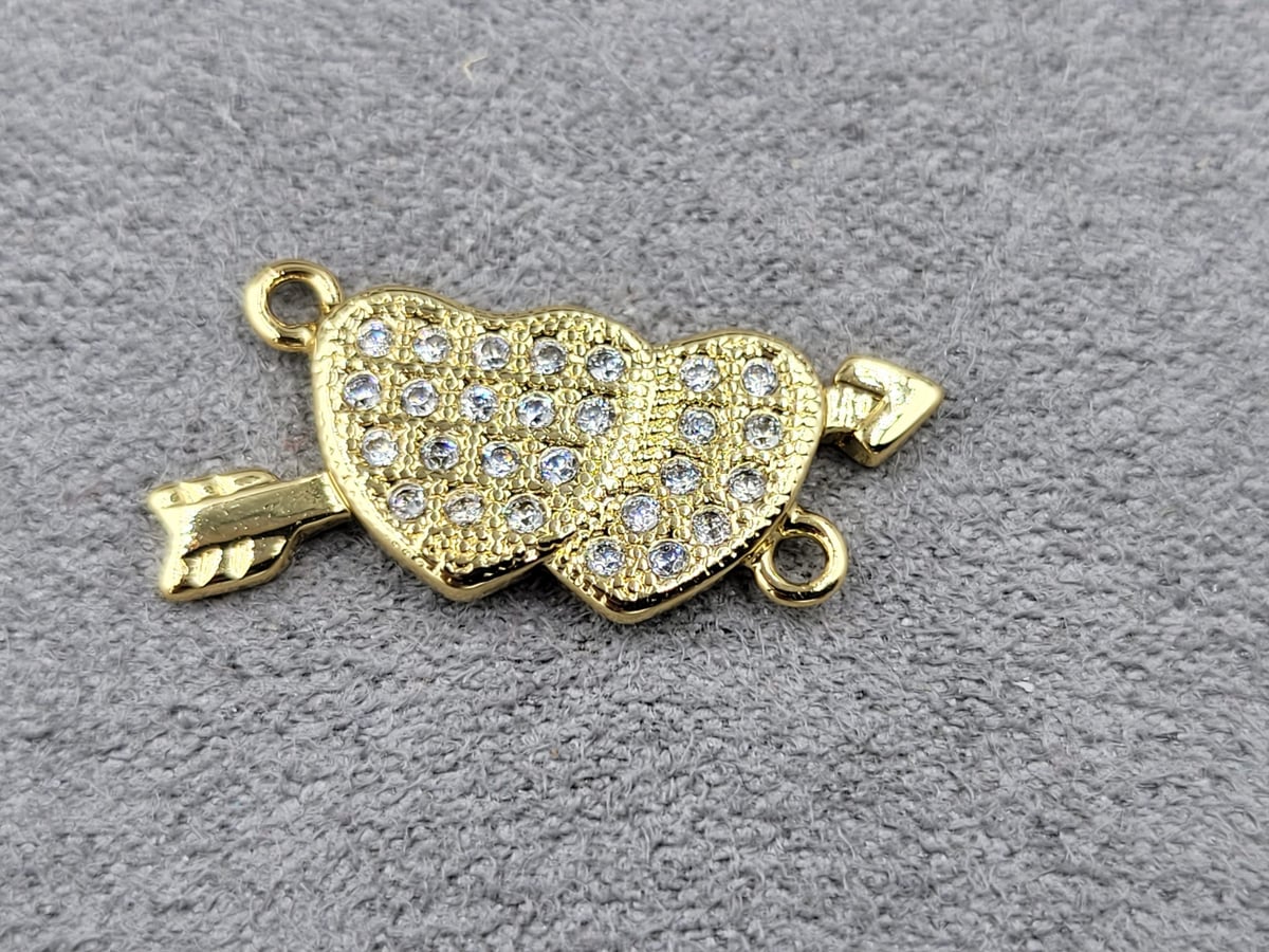 Конектор 10*24 мм колір лимонне золото (гіпоалергений сплав)