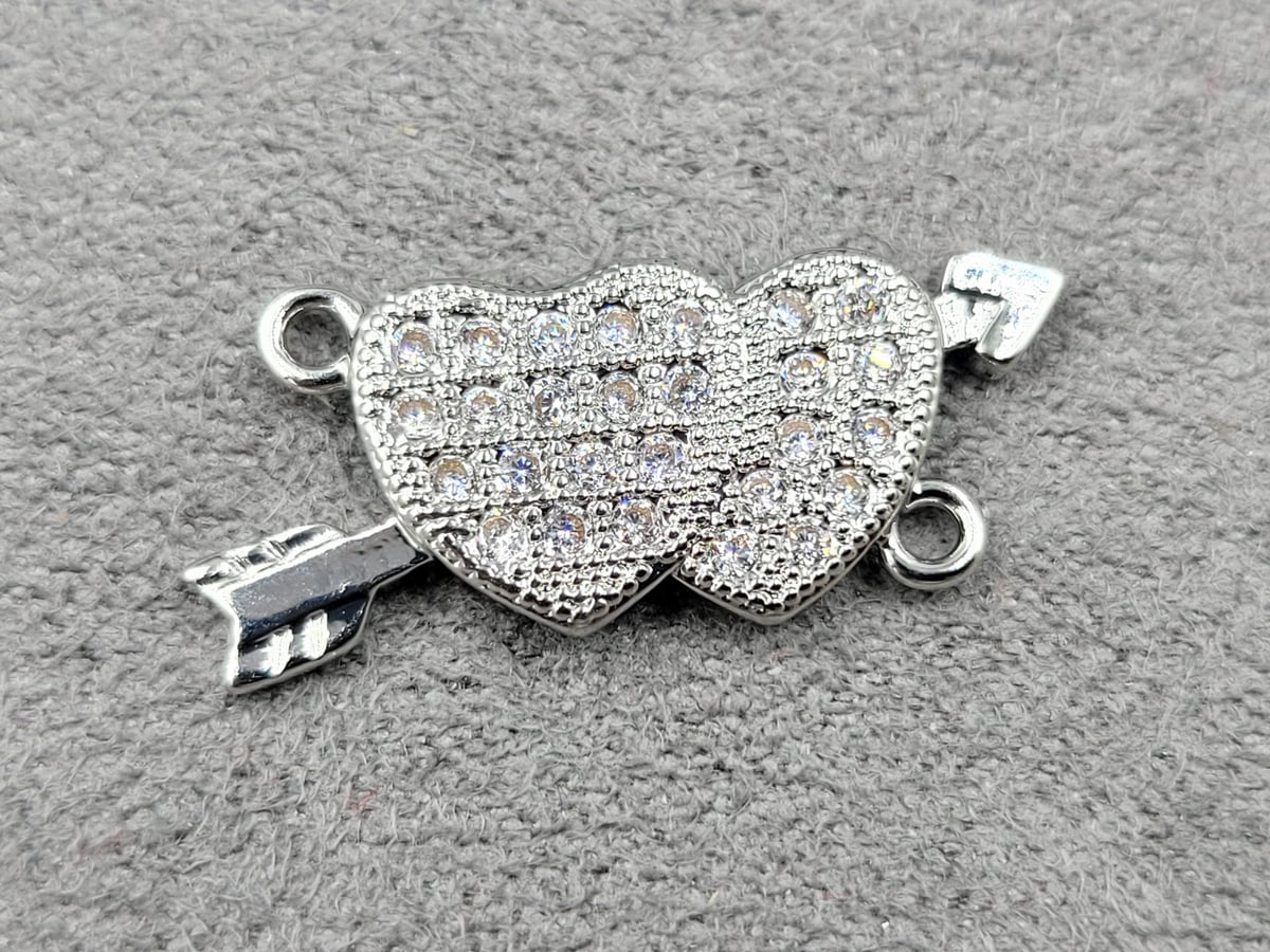 Конектор 10*24 мм родій (гипоалергений сплав)