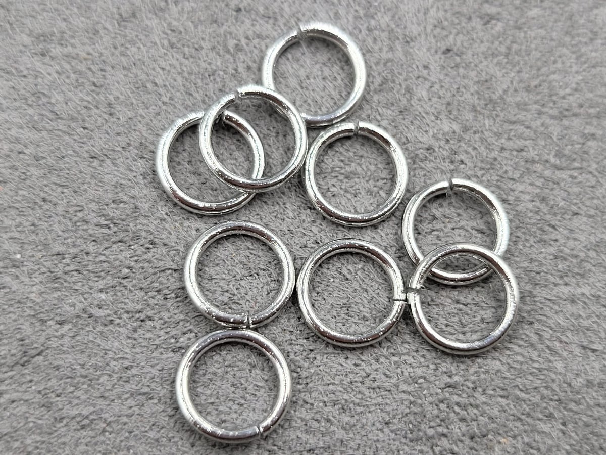 З'єднувальні кільця 8 мм 20 штук колір сталь (гіпоалергений сплав)