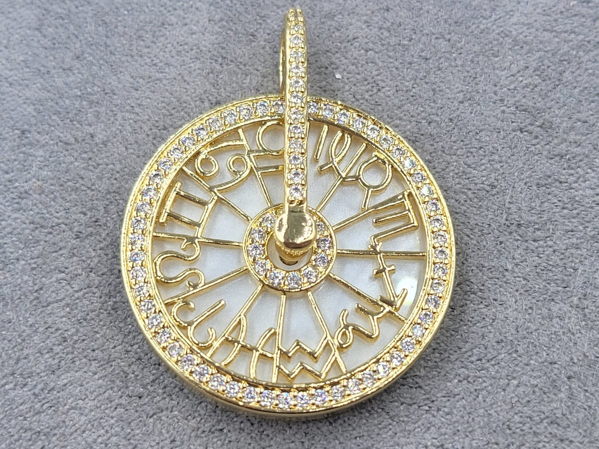 Підвіска 29*36 мм * знаки зодіаку* крутиться колір лимонне золото (гіпоалергений сплав)