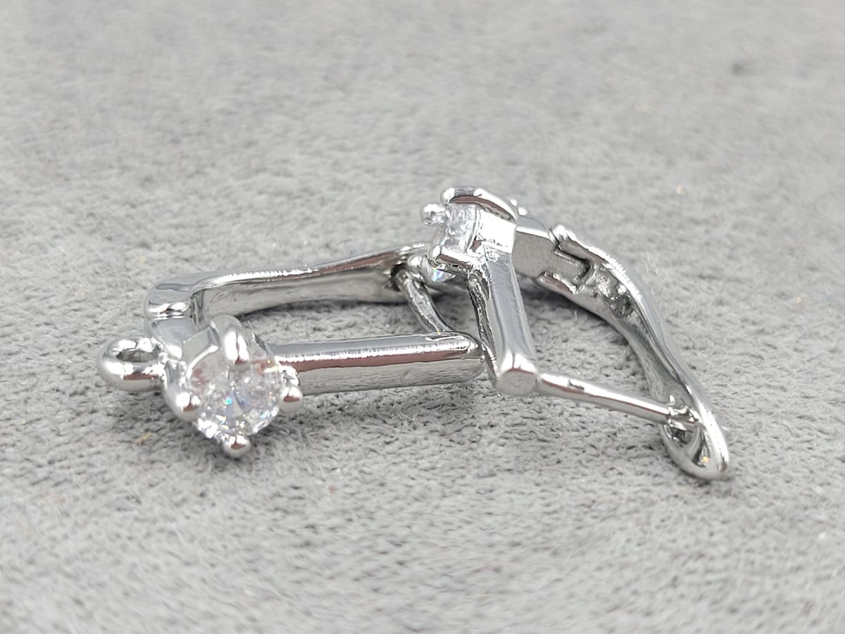 Швенза 9*16 мм страз 5 мм родій (гіпоалергений сплав)