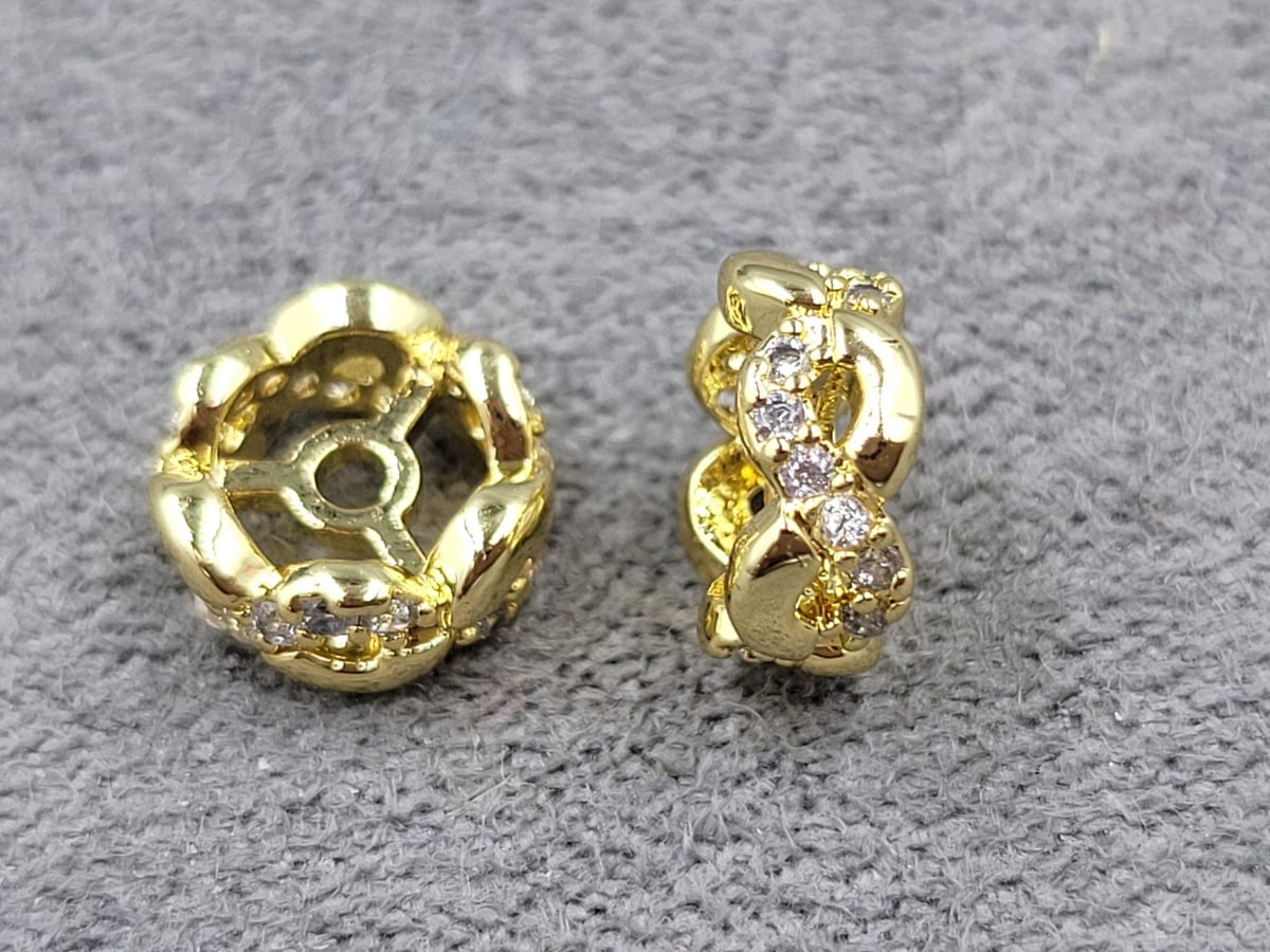 Рондель *безкінечність* 3,5*8 мм колір лимонне золото (гіпоалергений сплав)