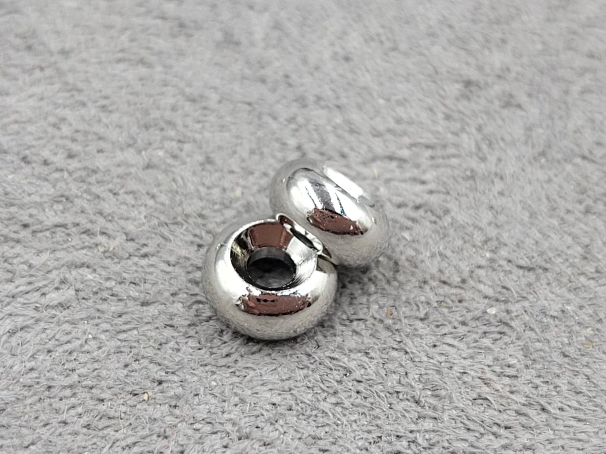 Рондель 6*2,8 мм колір сталь (гіпоалергений сплав)