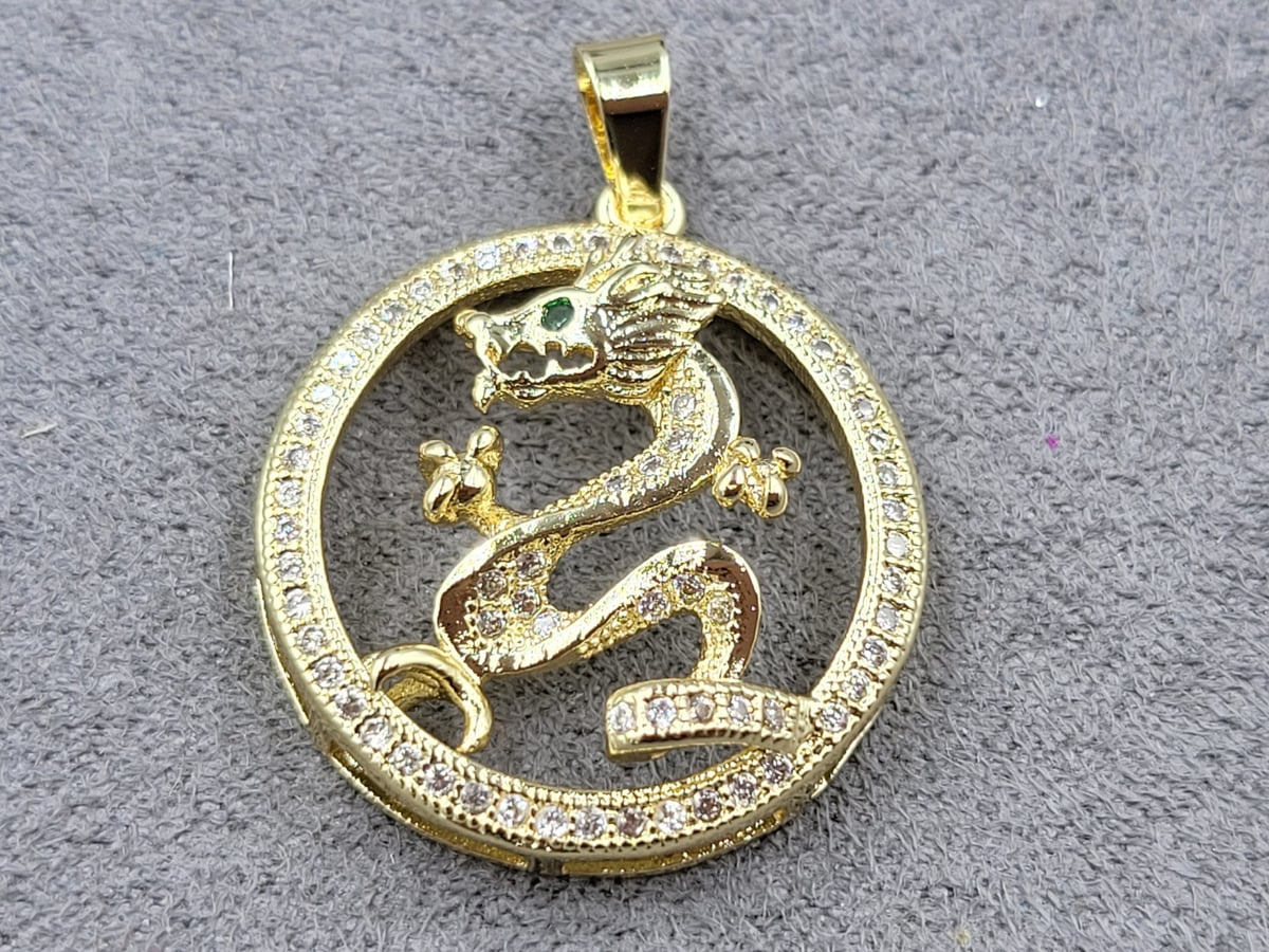 Підвіска 22 мм колір лимонне золото (гіпоалергений сплав)