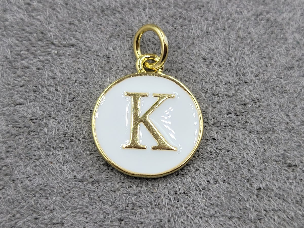 Підвіска 12 мм *К* колір лимонне золото (гіпоалергений сплав)