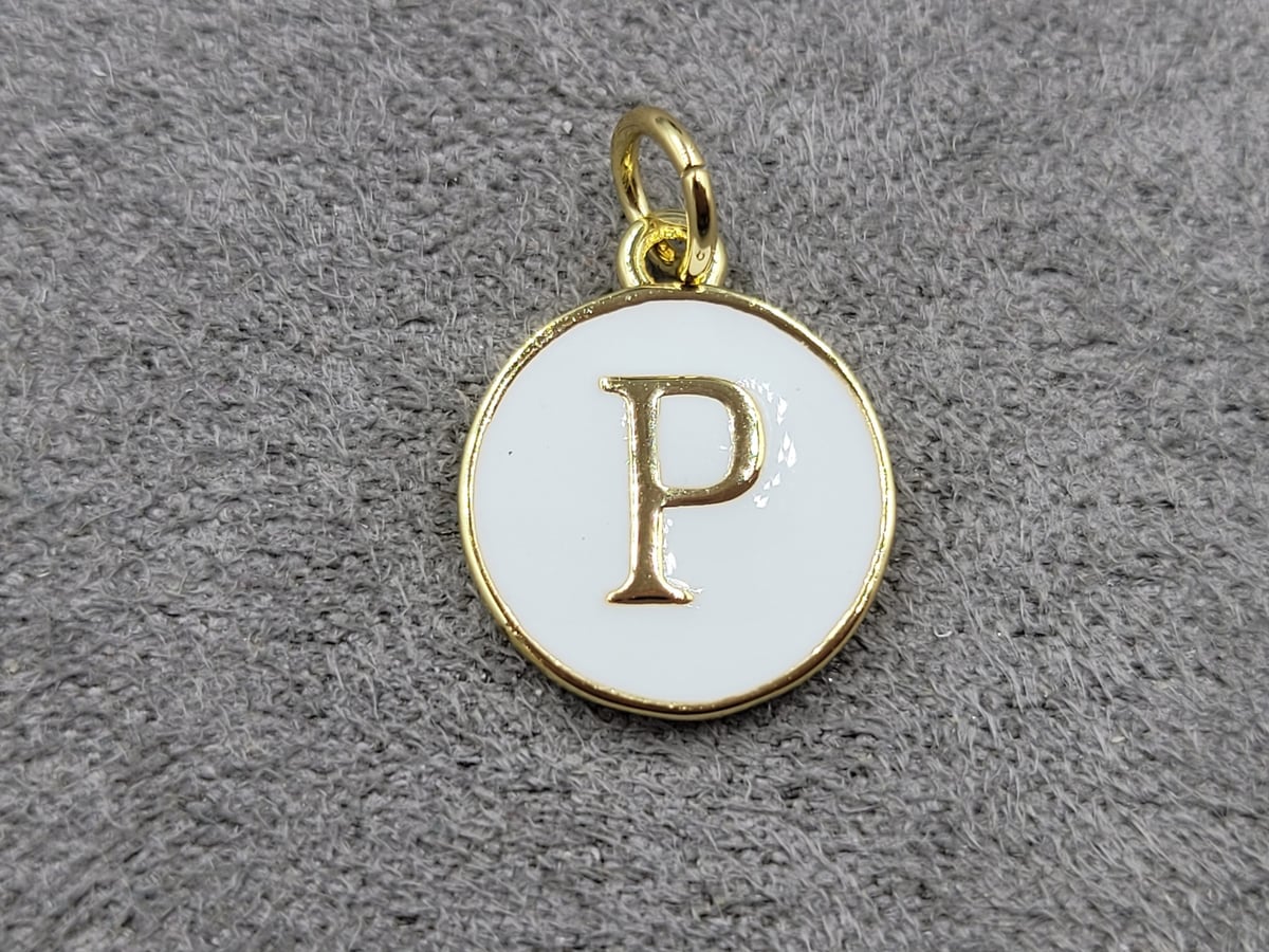 Підвіска 12 мм *Р* колір лимонне золото (гіпоалергений сплав)