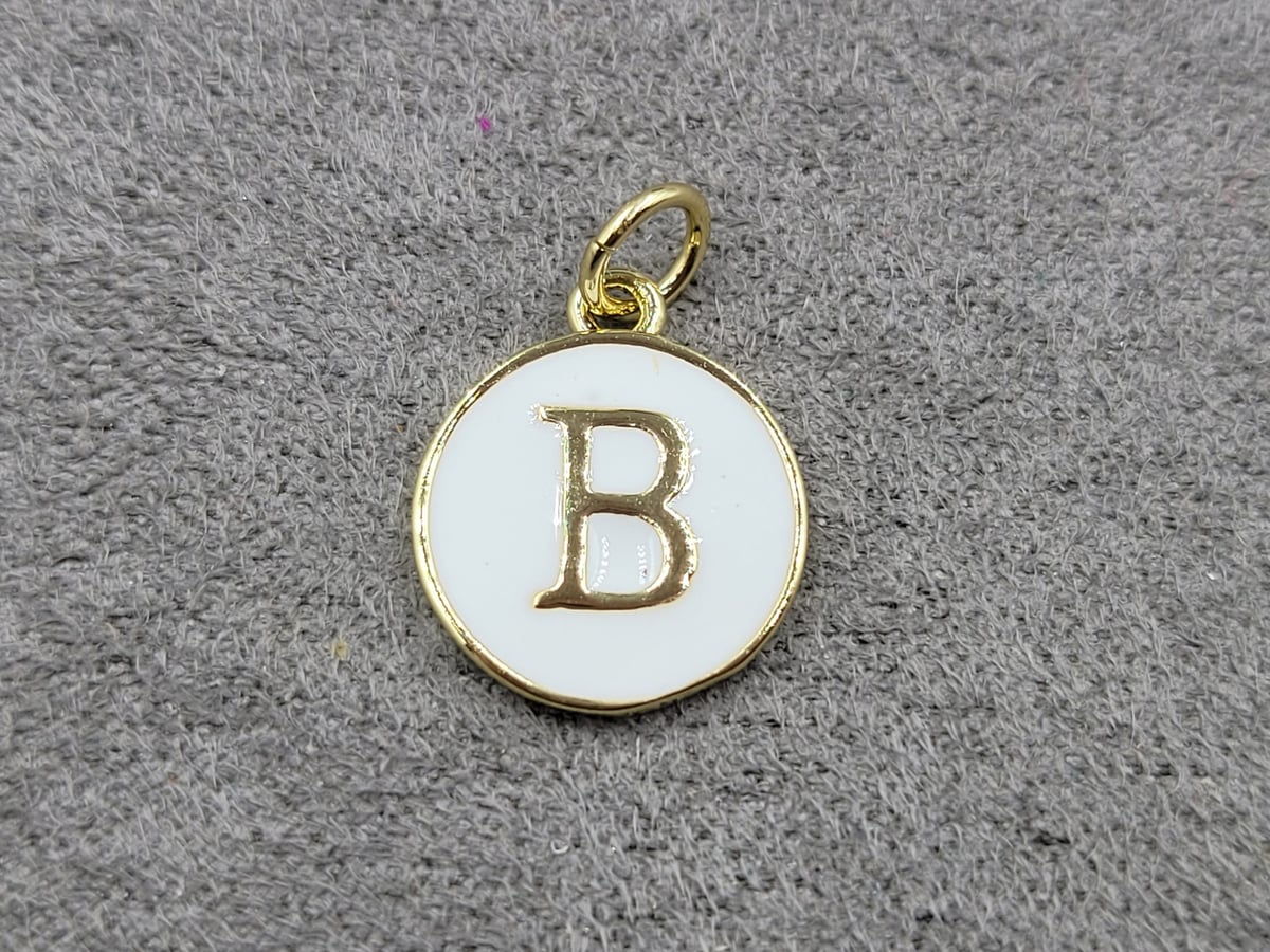 Підвіска 12 мм *В* колір лимонне золото (гіпоалергений сплав)