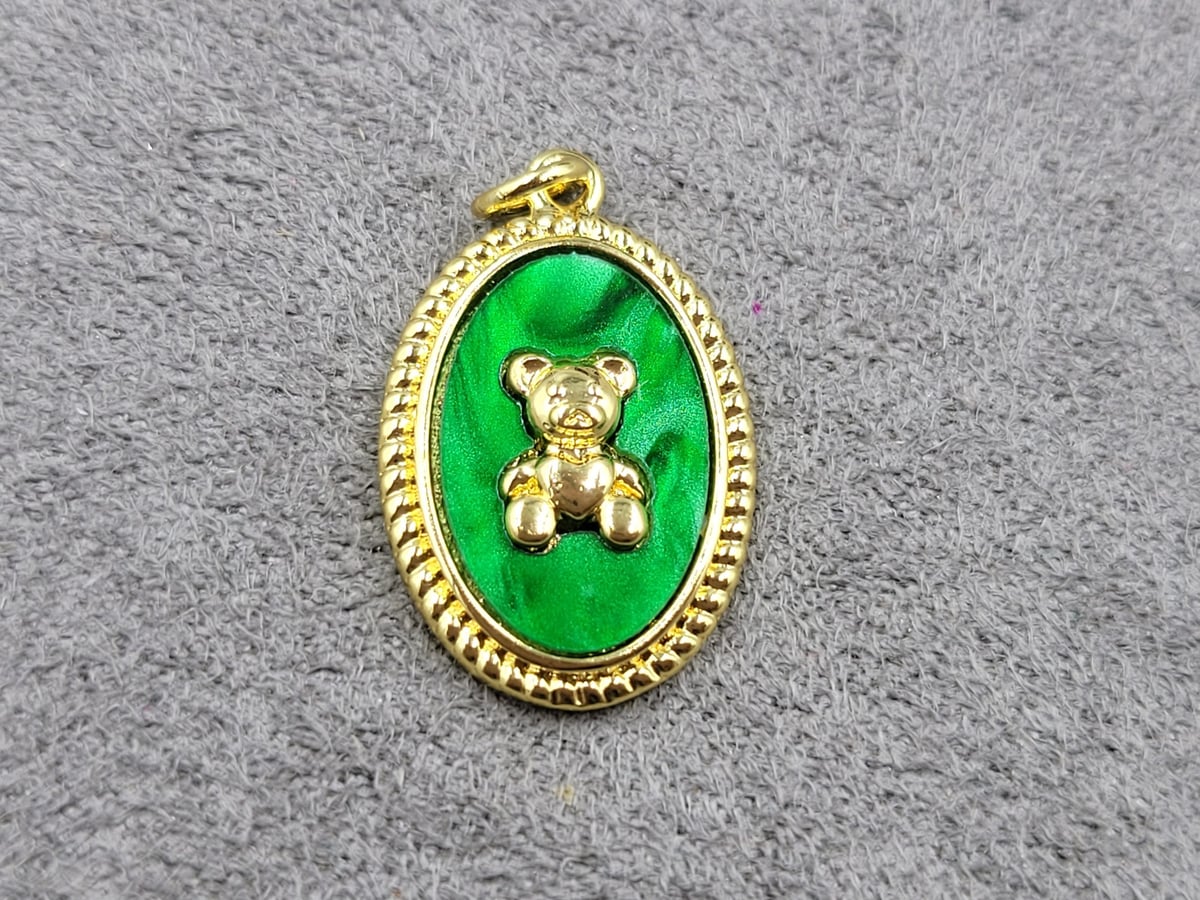 Підвіска 12*19 мм колір лимонне золото (гіпоалергений сплав)