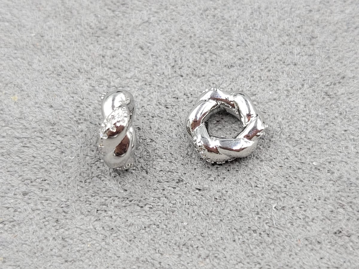 Рондель 3*7,6 мм колір сталь (гіпоалергений сплав)