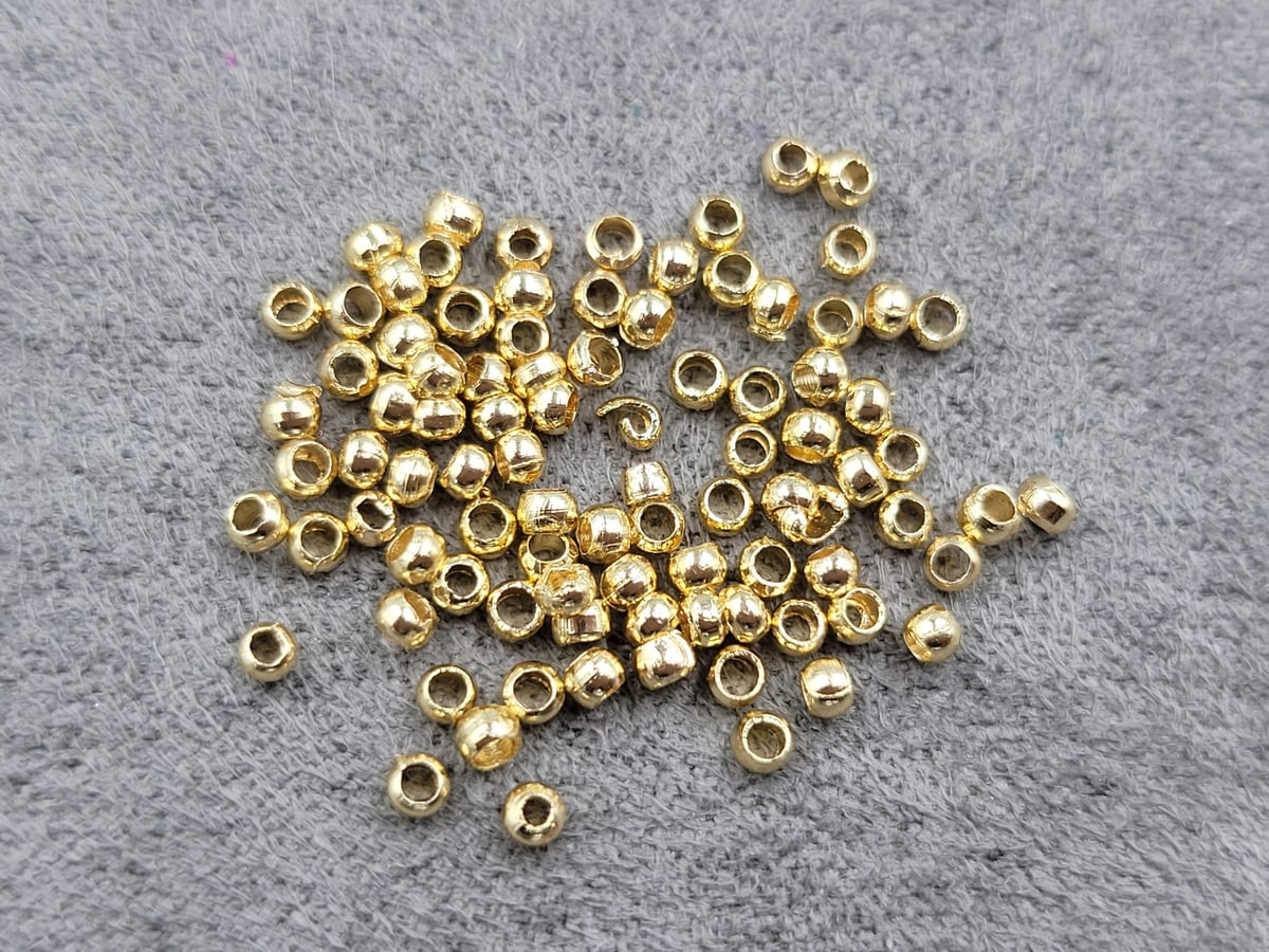 Стопери 2 мм 100 шт колір золото (гіпоалергений сплав)