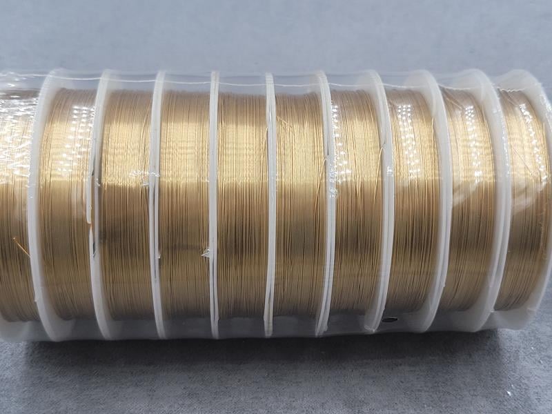 Дріт 0,3 мм 14 м колір золото 10 шт.  (не міняє колір)