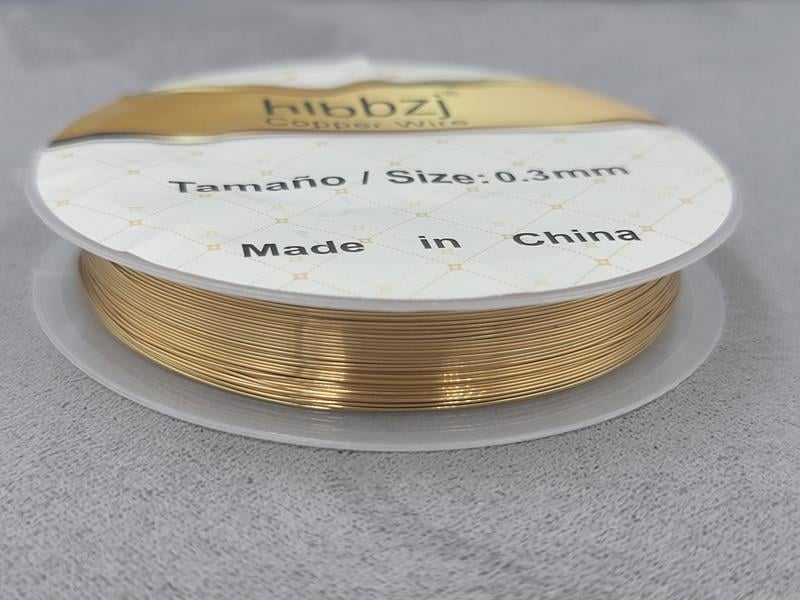Дріт 0,3 мм 14 м колір золото 1 шт.  (не міняє колір)
