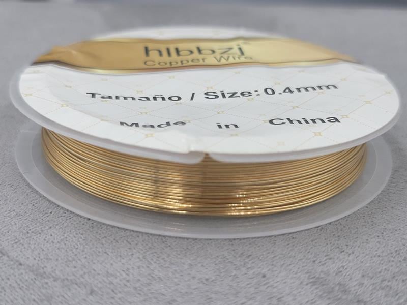 Дріт 0,4 мм 10 м колір золото 1 шт.  (не міняє колір)