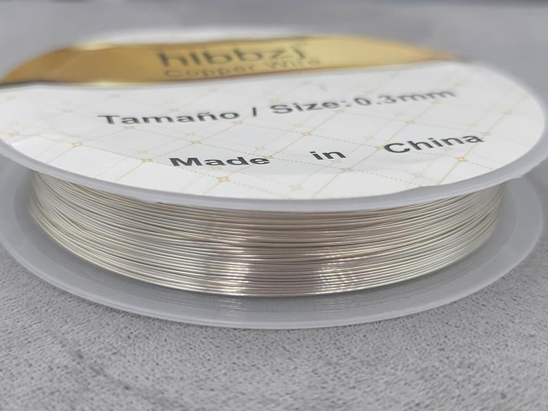 Дріт 0,3 мм 14 м колір срібло 1 шт.  (не міняє колір)