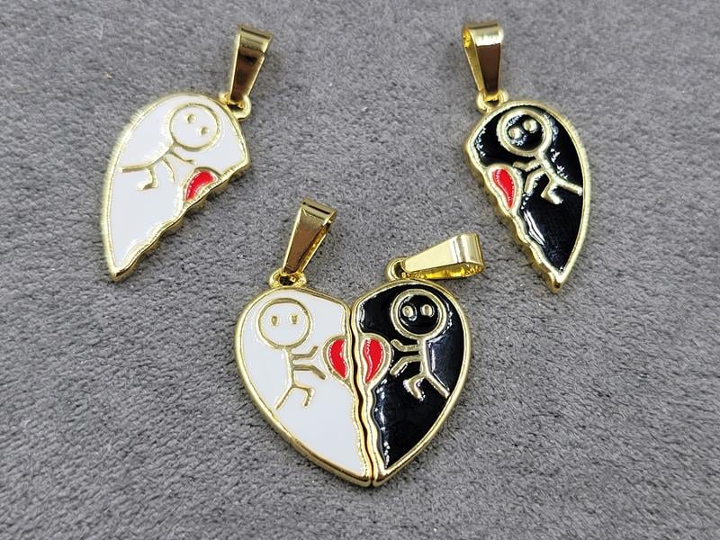 Підвіска пара 15*25 мм+15*25 мм колір лимонне золото (гіпоалергений сплав)