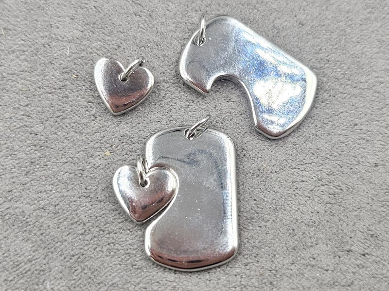 Підвіска пара 19*27 мм+15*14 мм колір сталь (гіпоалергений сплав)