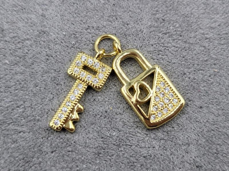 Підвіска пара 14*23 мм+12*22 мм колір лимонне золото (гіпоалергений сплав)