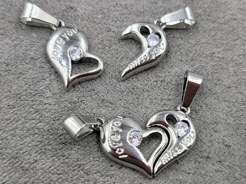 Підвіска пара 16*19 мм+14*19 мм колір сталь (гіпоалергений сплав)