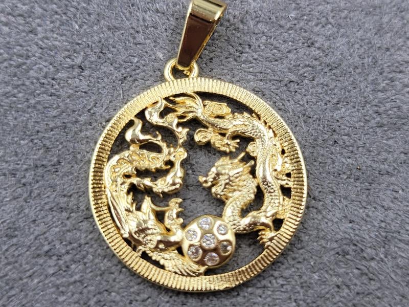 Підвіска 24 мм колір лимонне золото (гіпоалергений сплав)