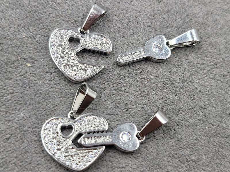 Підвіска пара 13*12 мм + 6*13 мм колір сталь (гіпоалергений сплав)