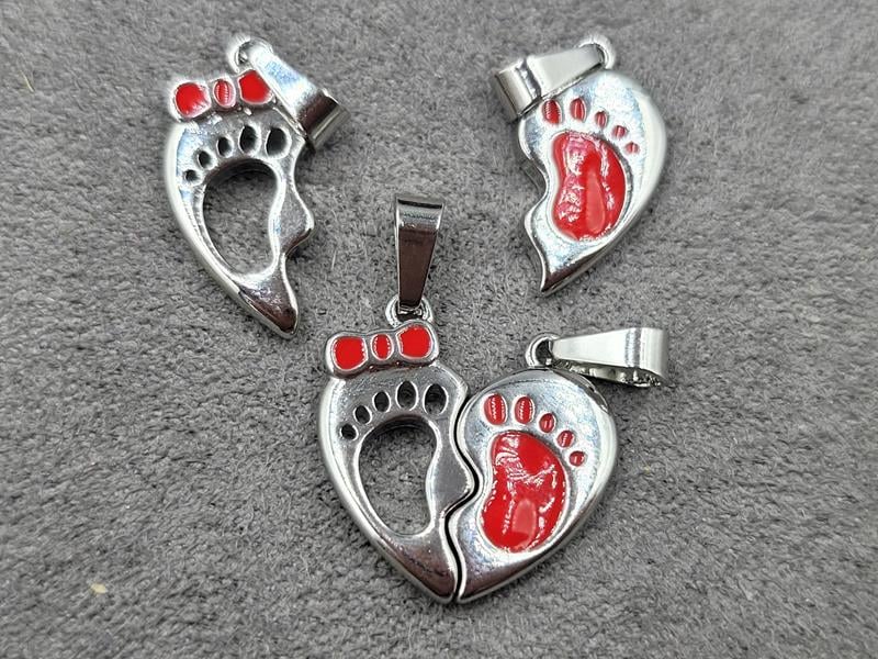 Підвіска пара 9*17 мм + 9*18 мм колір сталь (гіпоалергений сплав)