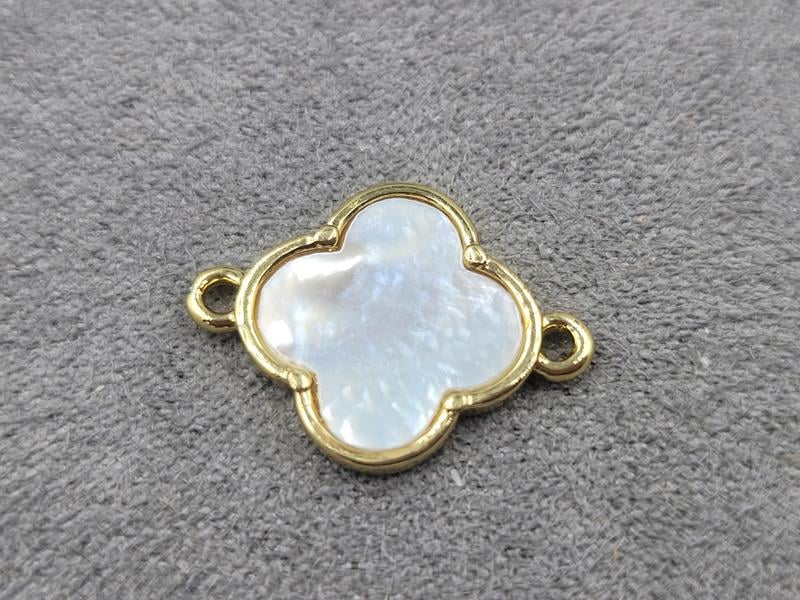 Конектор конюшина 14*18 мм колір лимонне золото (гіпоалергений сплав)