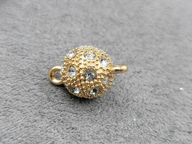 Замок магнітний зі стразами 10 мм колір золото